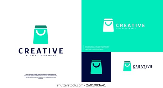 Smart shopping, with a simple shopping bag concept, commerce, vector graphic illustration.