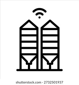 smart silo outline icon. smart silo line illustration.