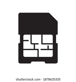 Smart Sim Vector Solid Style Icon. EPS 10 File 