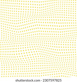 inteligente simple y moderno abestrato color amarillo distorsionar el patrón de puntos polka sobre fondo blanco