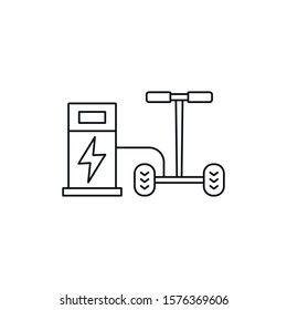 smart skateboard - minimal line web icon. simple vector illustration. concept for infographic, website or app.