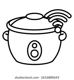 Smart Slow Cooker icon represented by Automatic Slow Cooker Line style.