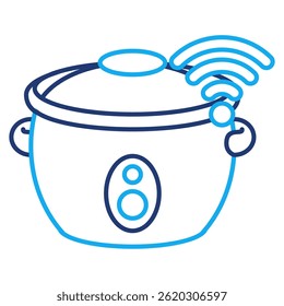 Ícone Smart Slow Cooker representado pelo estilo Automatic Slow Cooker Dual Line.