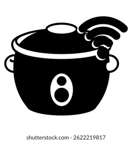 Ícone Smart Slow Cooker representado pelo estilo Automatic Slow Cooker Black Filled.
