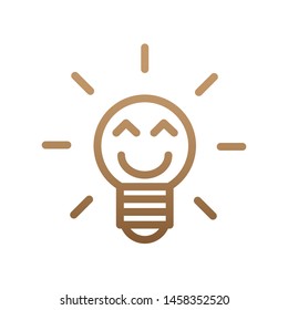 Smart Smile Light Bulb Vector Icon