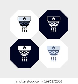 Ilustración de vectores con logotipo Smart Smoke Detector. con cuatro estilos, contorno, contorno relleno, plano y glifo. plantilla para el sitio web y la empresa