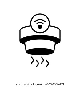 Smart Smoke Detector Icon vector stock illustration