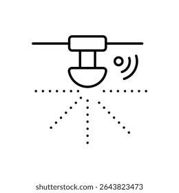 Ilustração de estoque de vetor de ícone de detector de fumaça inteligente