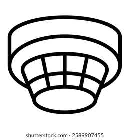 Smart Smoke Detector Vector Line Icon Design For Persoanl And Commercial Use