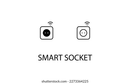 Smart socket double icon design stock illustration