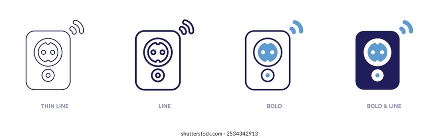 Icono de zócalo inteligente en 4 estilos diferentes. Línea delgada, línea, negrita y línea negrita. Estilo duotono. Trazo editable.