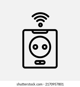 Smart socket icon in line style about smart home, use for website mobile app presentation