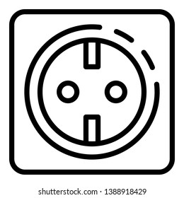 Smart socket icon. Outline smart socket vector icon for web design isolated on white background