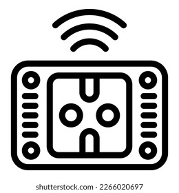 Smart socket icon outline vector. Home tv. Media box