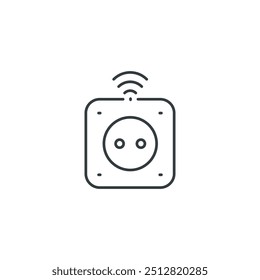 Smart socket icon, vector illustration