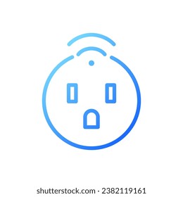 Smart socket pixel perfect gradient linear vector icon. Home appliance. Remote control via smartphone. Thin line color symbol. Modern style pictogram. Vector isolated outline drawing