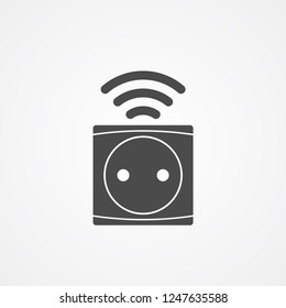 Smart socket vector icon sign symbol
