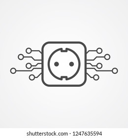 Smart socket vector icon sign symbol