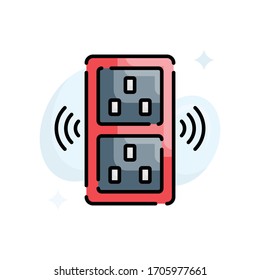 Smart Socket  vector illustration. Filled outline style icon. Technology & Smart Working symbol. 