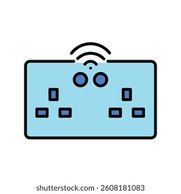 Smart sockets black line icon for digital and print projects.  Minimal clean icons for apps and websites. Modern simple icons for UI UX and branding