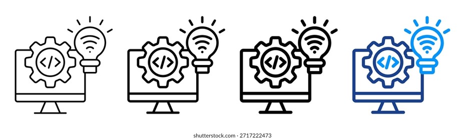 Conjunto de Colección de contorno diferente de icono de software inteligente