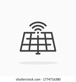 Smart solar panel icon in line style. For your design, logo. Vector illustration. Editable Stroke.