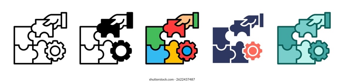 Smart Solutions Icon Multiple Vector Illustration