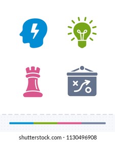 Smart Solutions - Vibrant Cutwork Icons. A set of 4 professional, pixel-aligned icons.