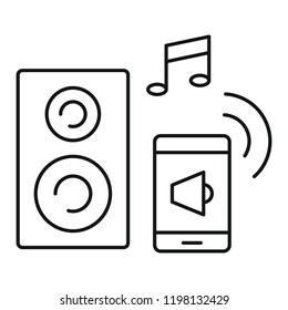 Smart sound control icon. Outline illustration of smart sound control vector icon for web design isolated on white background