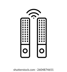 smart sound systems black line icon for digital and print projects.  Minimal clean icons for apps and websites. Modern simple icons for UI UX and branding