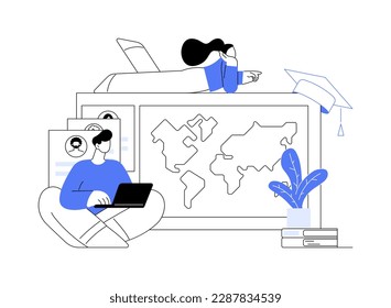 Smart spaces abstract concept vector illustration. Spaced learning at school, AI in education, learning management system, teaching resources, academic progress, collaboration abstract metaphor.