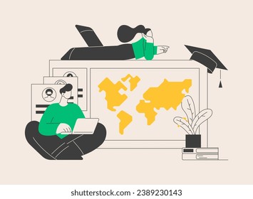 Smart spaces abstract concept vector illustration. Spaced learning at school, AI in education, learning management system, teaching resources, academic progress, collaboration abstract metaphor.