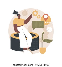 Smart speaker apps development abstract concept vector illustration. App development platform, smart speaker application, voice assistant, speech recognition software abstract metaphor.