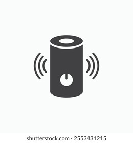 Smart speaker black solid vecor icon