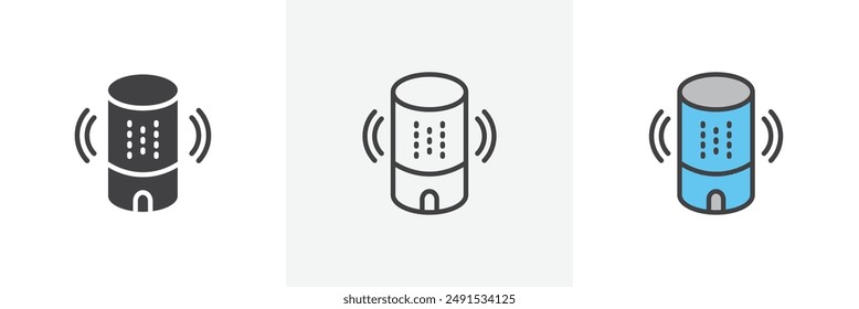 Smart speaker colored icon set. Eps 10