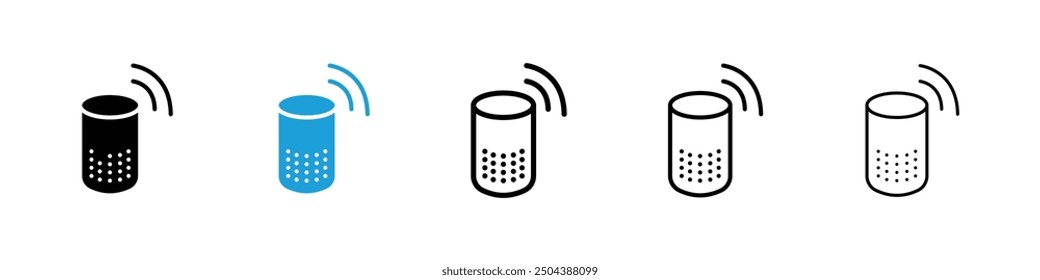 Smart speaker icon in black and blue colors