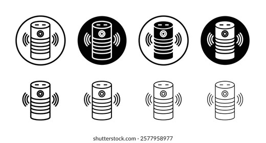 Smart speaker icon black and white vector sign