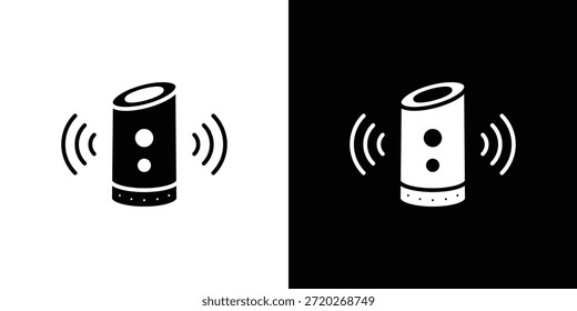 Icono de altavoz inteligente. Icono de diseño plano simple en blanco y negro