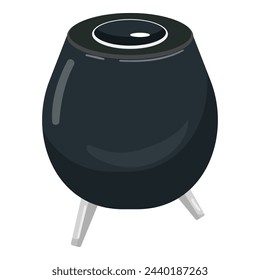 Icono de altavoz inteligente vector de dibujos animados. Control del sistema inalámbrico. Señal de eco