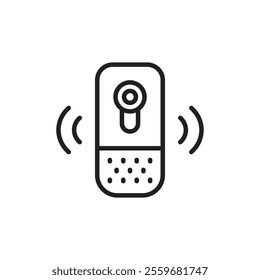 Smart speaker icon Flat art in black and white isolated