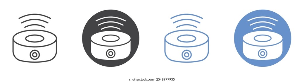 Smart speaker icon flat line symbol set.