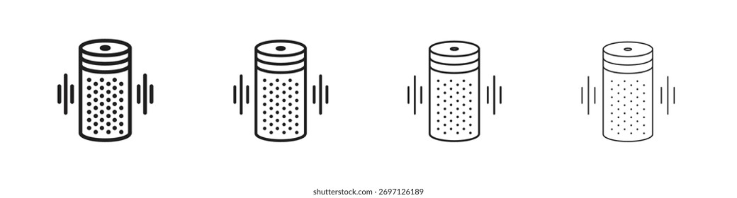 Design de linha de ícone de alto-falante inteligente. conjunto de ícone de vetor de linha fina.