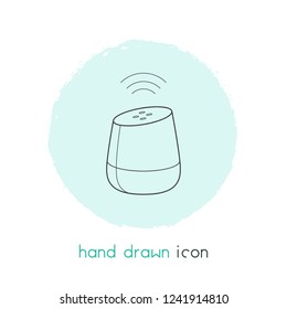 Smart speaker icon line element. Vector illustration of smart speaker icon line isolated on clean background for your web mobile app logo design.