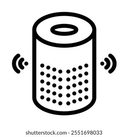 Smart speaker icon line style transparent