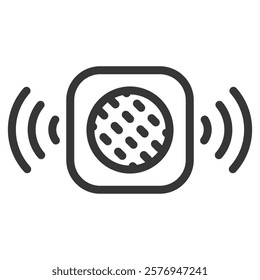 Smart Speaker Icon Lineal Style Vector Illustration