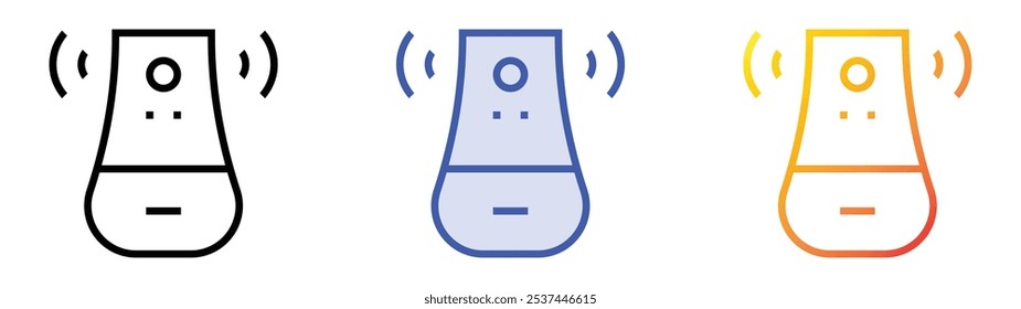 smart speaker icon. Linear, Blue Fill and Gradient Style Design Isolated On White Background