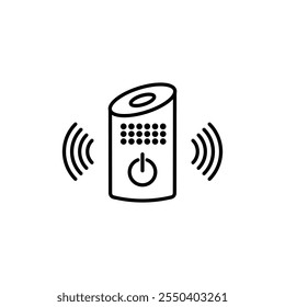 Smart speaker icon linear logo isolated