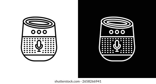 Esquema del icono de altavoz inteligente. Vector editable EPS 10