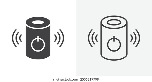 Smart speaker icon. outlined vector style.