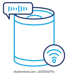 Smart Speaker icon represented by AI Speaker Dual Line style.